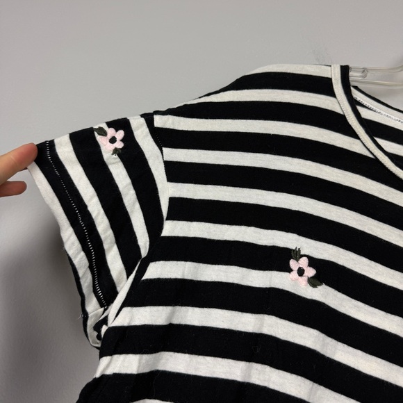 The Great Striped Flower Embroidered Cotton Tee - Picture 3 of 5